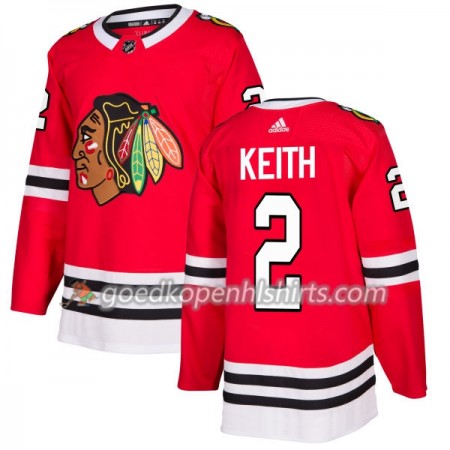 Chicago Blackhawks Duncan Keith 2 Adidas 2017-2018 Rood Authentic Shirt - Mannen